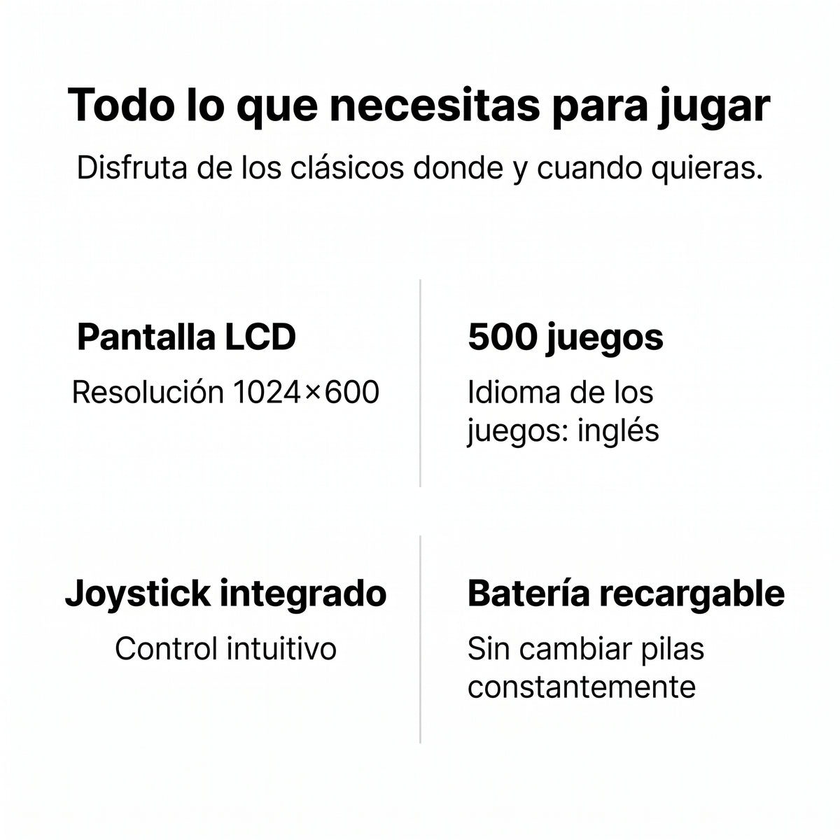 Consola Retro con 500 juegos integrados