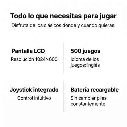 Consola Retro con 500 juegos integrados